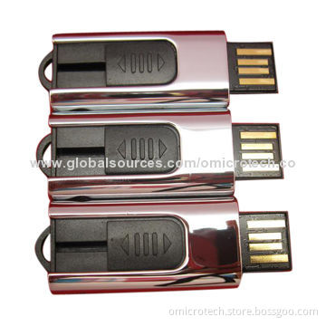 Retractable USB Flash Drive, Metal Case, 8/16GB